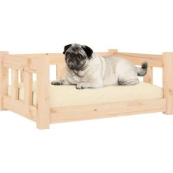 vidaXL Productos Para Mascotas-Cama para perros madera maciza de pino 65,5x50,5x28 cm