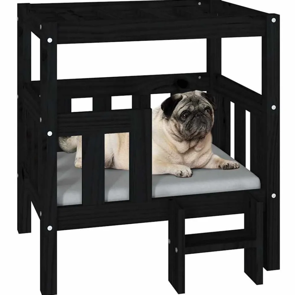 vidaXL Productos Para Mascotas-Cama para perros madera maciza de pino 65,5x50,5x70 cm