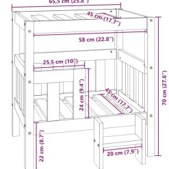 vidaXL Productos Para Mascotas-Cama para perros madera maciza de pino 65,5x50,5x70 cm