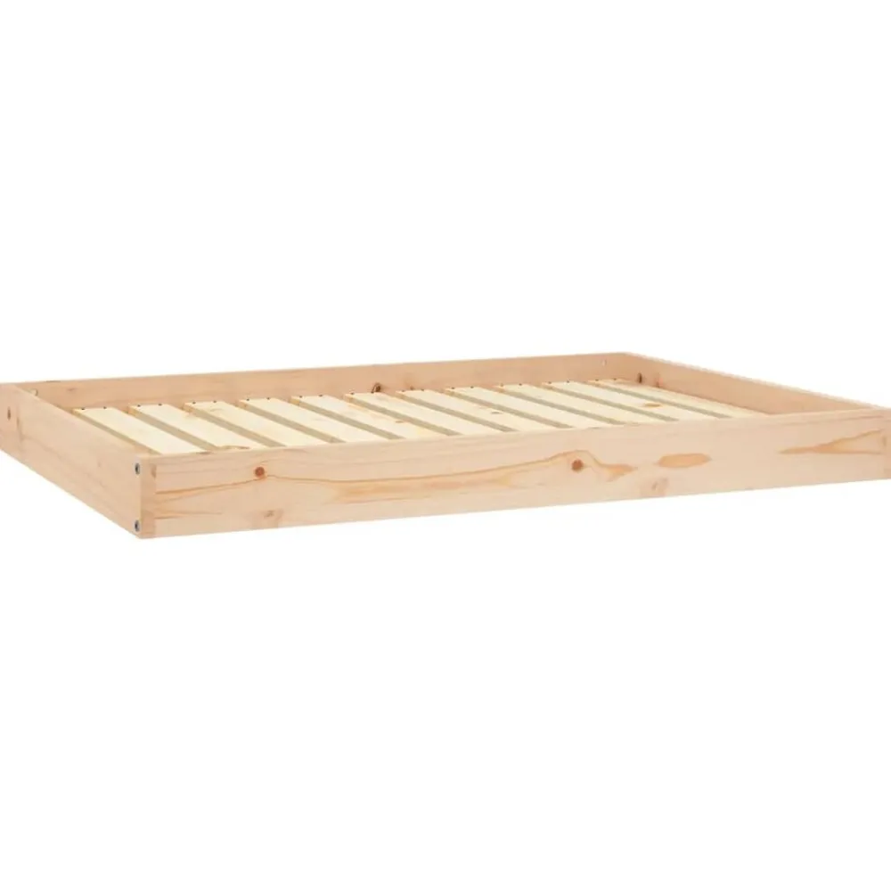 vidaXL Cama para perros madera maciza de pino 101,5x74x9 cm Natural Discount
