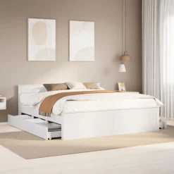 vidaXL Camas Y Accesorios-Cama sin colchón con cabecero madera de pino 200x200 cm