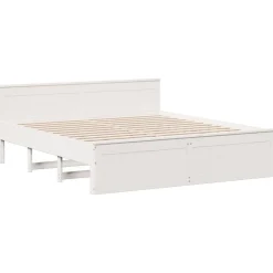 vidaXL Camas Y Accesorios-Cama sin colchón con cabecero madera de pino 200x200 cm
