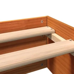 vidaXL Camas Y Accesorios-Cama sin colchón madera maciza de pino marrón cera 200x200 cm