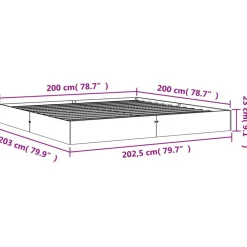 vidaXL Camas Y Accesorios-Cama sin colchón madera maciza de pino marrón cera 200x200 cm