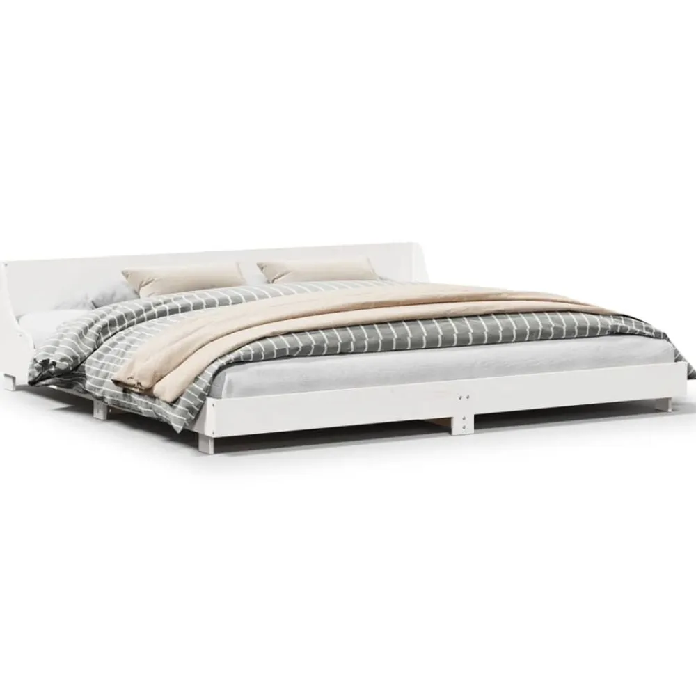 vidaXL Cama sin colchón madera maciza de pino blanca 180x200 cm Blanco New