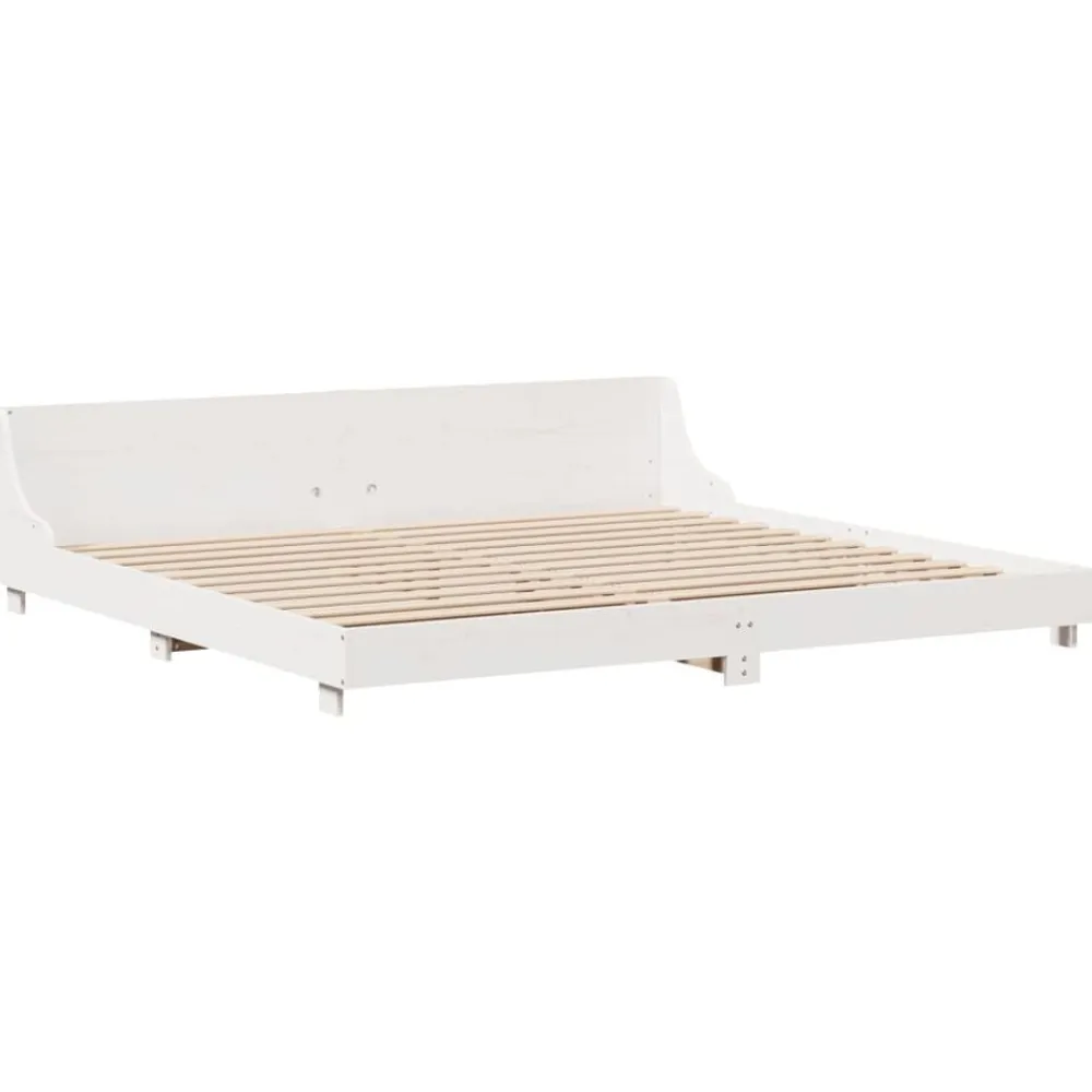 vidaXL Cama sin colchón madera maciza de pino blanca 180x200 cm Blanco New