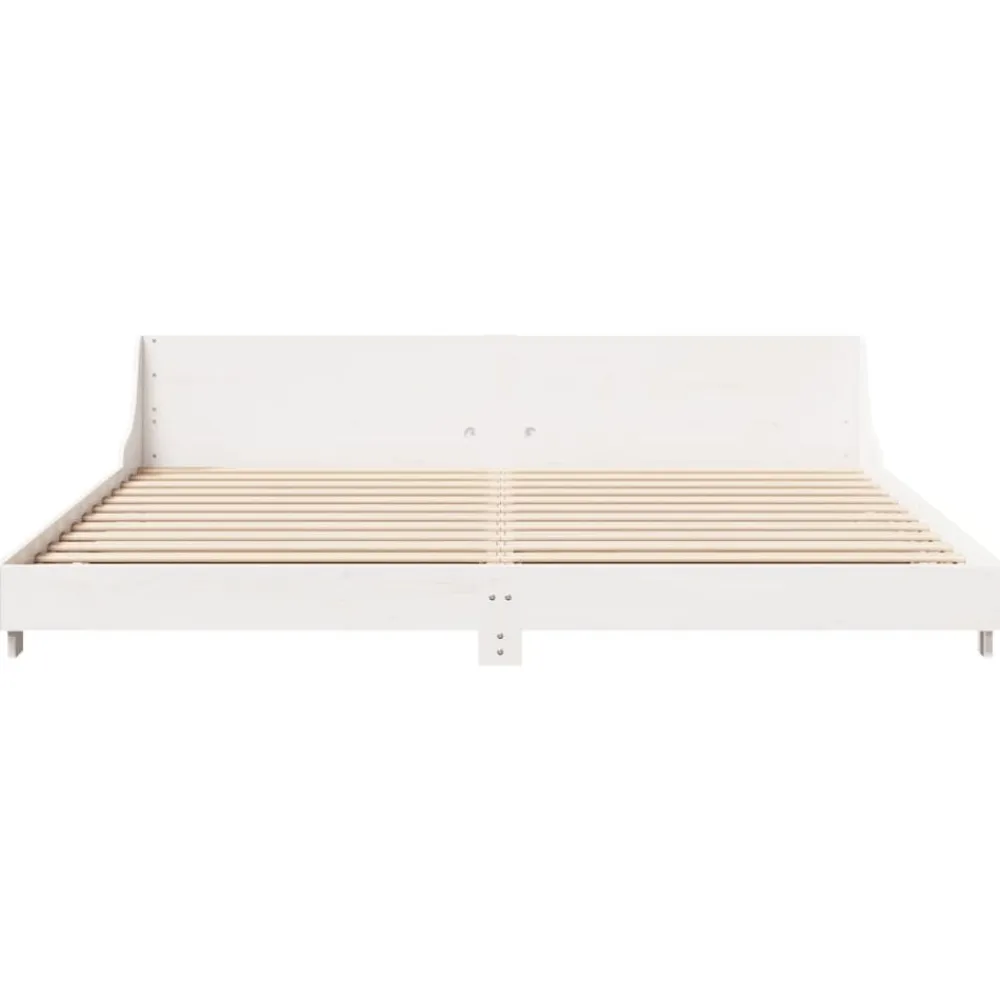 vidaXL Cama sin colchón madera maciza de pino blanca 180x200 cm Blanco New