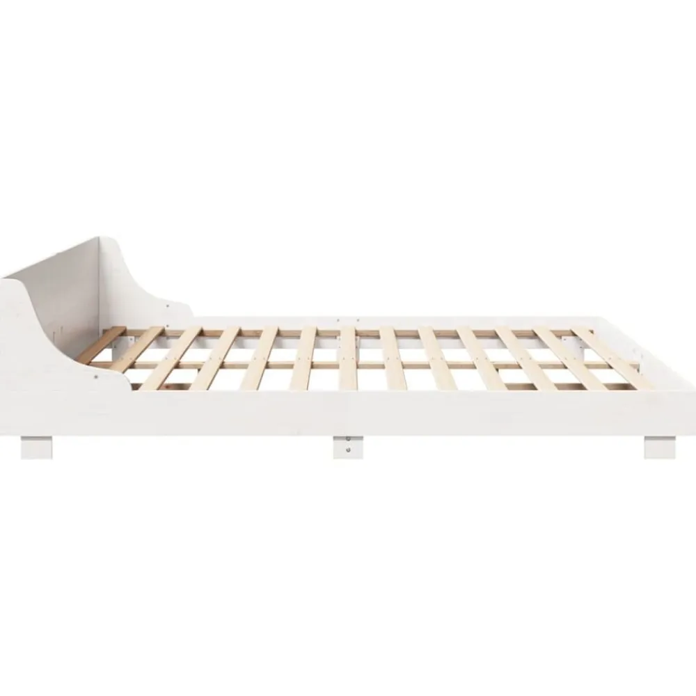 vidaXL Cama sin colchón madera maciza de pino blanca 180x200 cm Blanco New