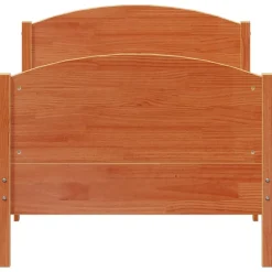 vidaXL Cama sin colchón madera maciza de pino marrón cera 100x200 cm Marrón Clearance