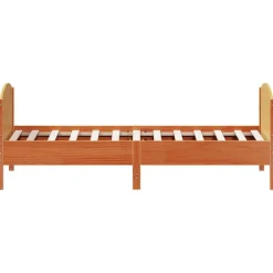 vidaXL Cama sin colchón madera maciza de pino marrón cera 100x200 cm Marrón Clearance