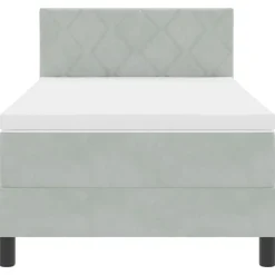 vidaXL Cama tipo Box Spring 90 x 190 cm Terciopelo Gris claro Hot