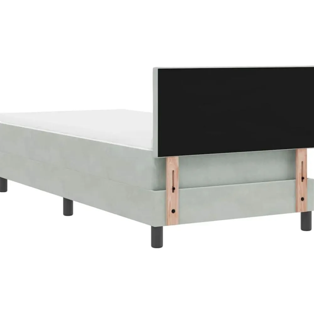 vidaXL Cama tipo Box Spring 90 x 190 cm Terciopelo Gris claro Hot
