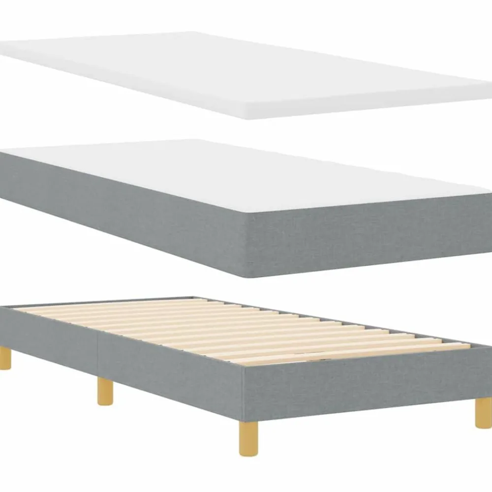 vidaXL Camas Y Accesorios-Cama tipo Box Spring con colchón 80 x 200 cm tela