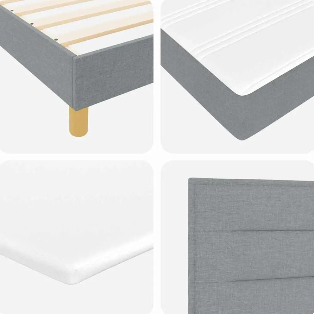 vidaXL Camas Y Accesorios-Cama tipo Box Spring con colchón 80 x 200 cm tela