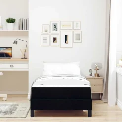 vidaXL Cama tipo Box Spring con colchón 80 x 200 cm tela Negro New