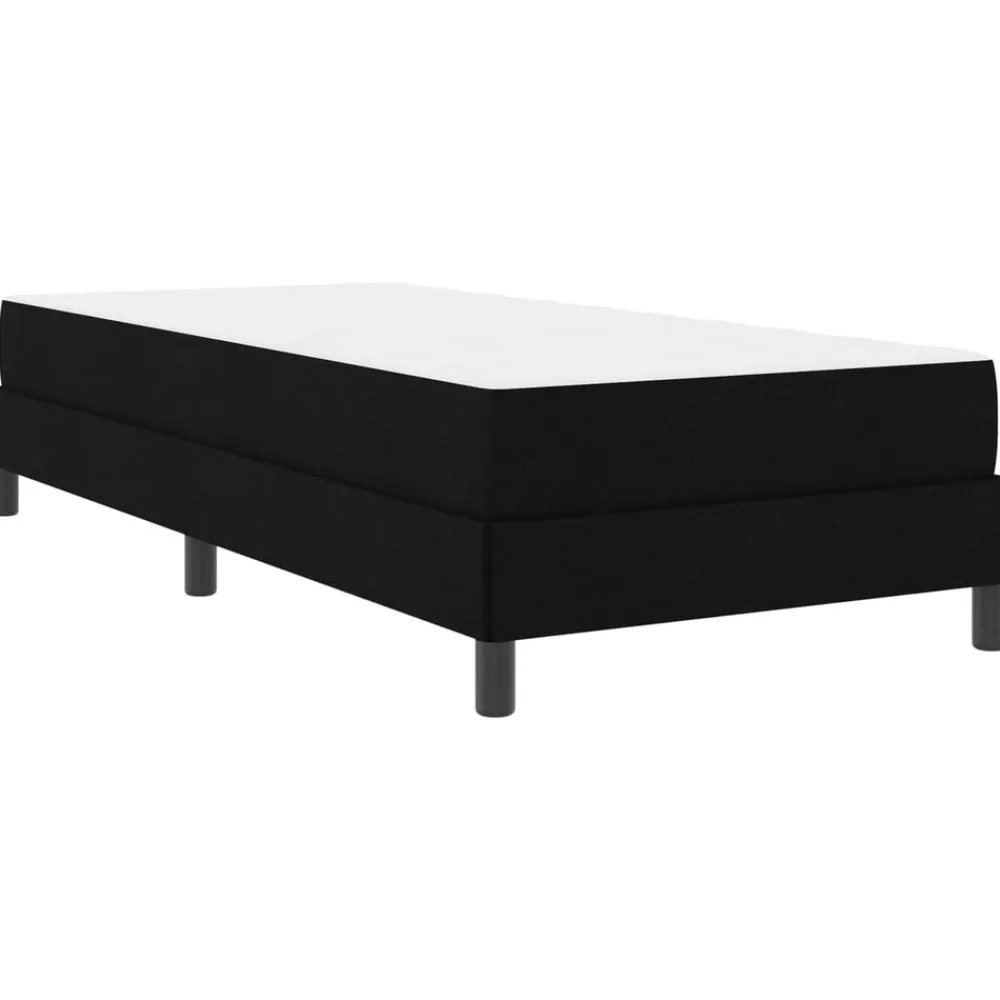 vidaXL Cama tipo Box Spring con colchón 80 x 200 cm tela Negro New