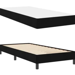 vidaXL Cama tipo Box Spring con colchón 80 x 200 cm tela Negro New