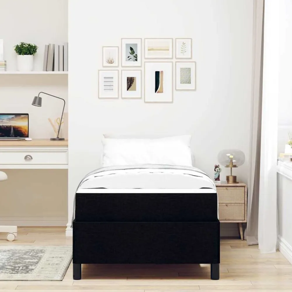 vidaXL Cama tipo Box Spring 80 x 200 cm tela Negro Online