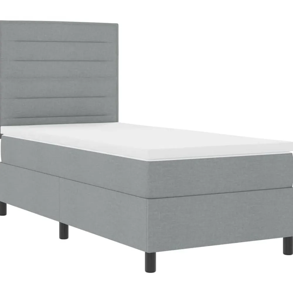 vidaXL Cama tipo Box Spring con colchón 80 x 200 cm tela Gris claro