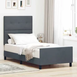 vidaXL Cama tipo Box Spring 80 x 200 cm Terciopelo Gris oscuro