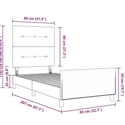 vidaXL Cama tipo Box Spring 80 x 200 cm Terciopelo Gris oscuro