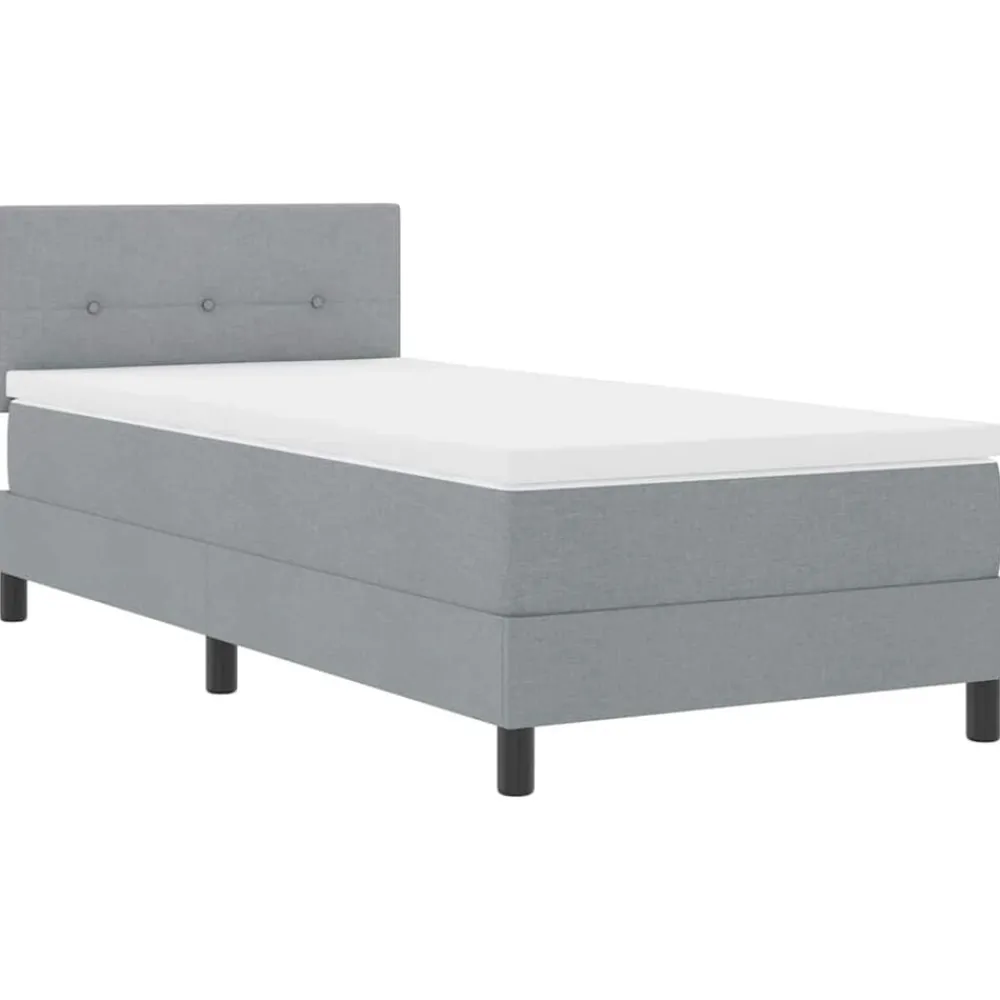 vidaXL Camas Y Accesorios-Cama tipo Box Spring con colchón 90 x 190 cm tela