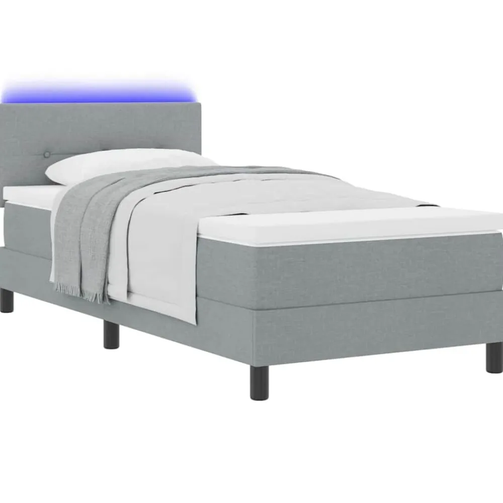 vidaXL Camas Y Accesorios-Cama tipo Box Spring con colchón 90 x 190 cm tela