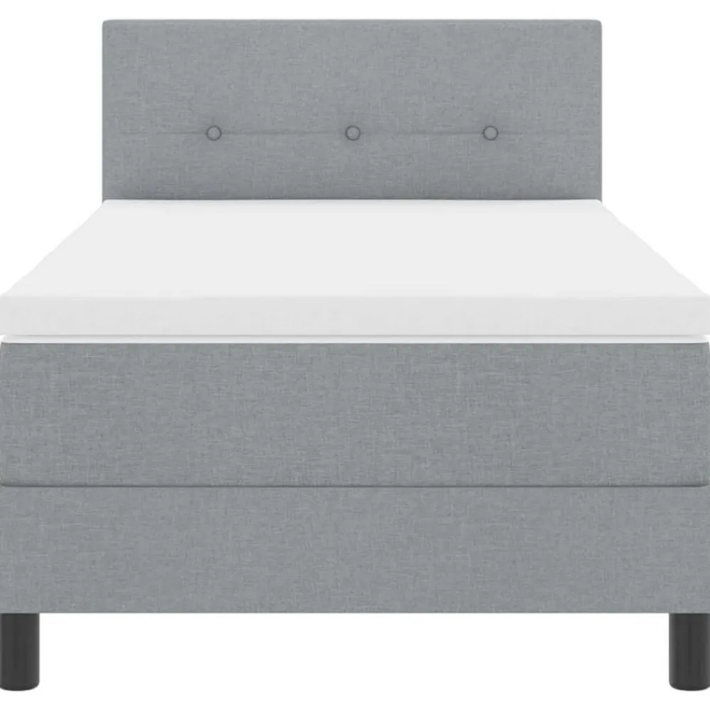 vidaXL Camas Y Accesorios-Cama tipo Box Spring con colchón 90 x 190 cm tela