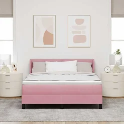 vidaXL Camas Y Accesorios-Cama tipo Box Spring con cabecera 190 x 140 cm Terciopelo