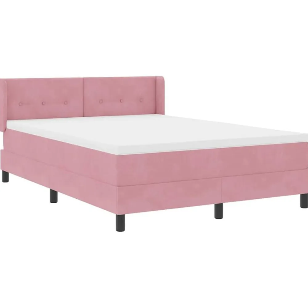 vidaXL Camas Y Accesorios-Cama tipo Box Spring con cabecera 190 x 140 cm Terciopelo