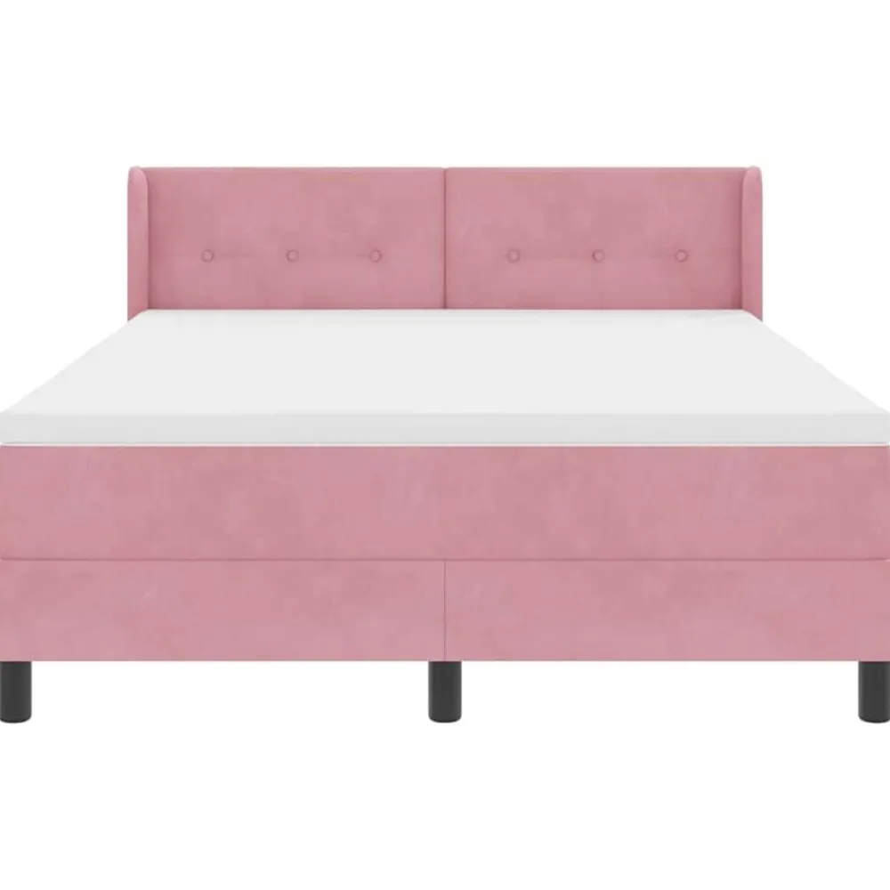 vidaXL Camas Y Accesorios-Cama tipo Box Spring con cabecera 190 x 140 cm Terciopelo