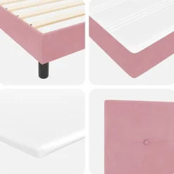 vidaXL Camas Y Accesorios-Cama tipo Box Spring con cabecera 190 x 140 cm Terciopelo