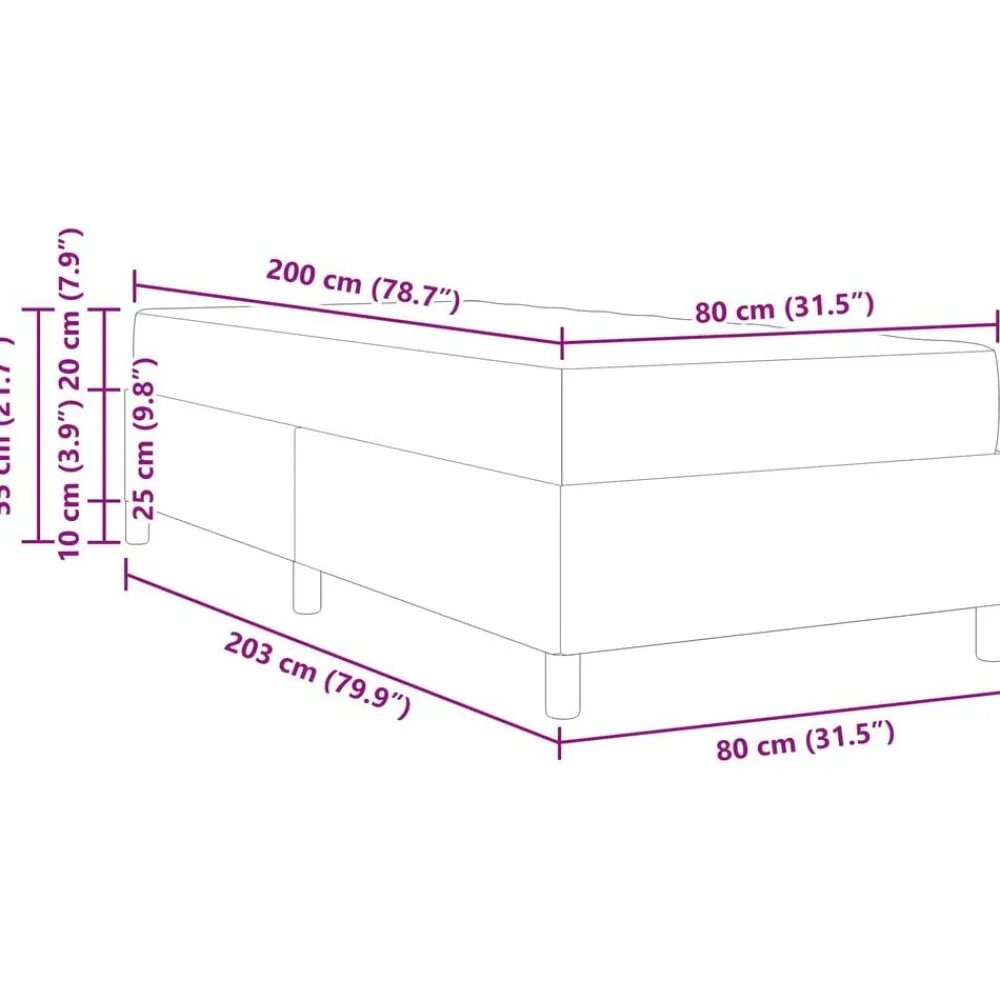 vidaXL Cama tipo Box Spring 80 x 200 cm tela Taupé Hot