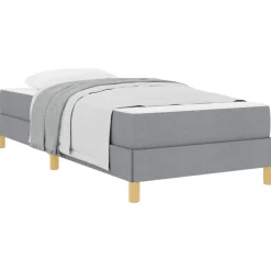 vidaXL Cama tipo Box Spring con colchón 80 x 200 cm tela Gris claro Discount