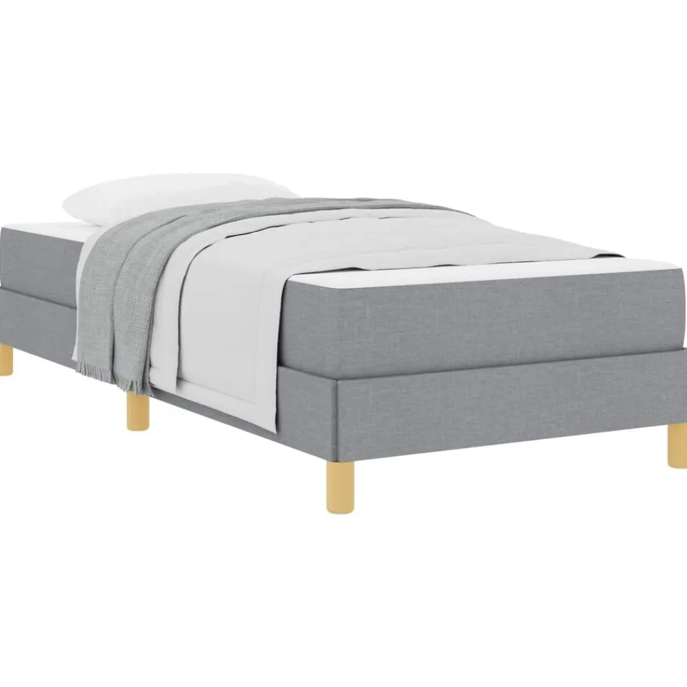 vidaXL Cama tipo Box Spring con colchón 80 x 200 cm tela Gris claro Discount