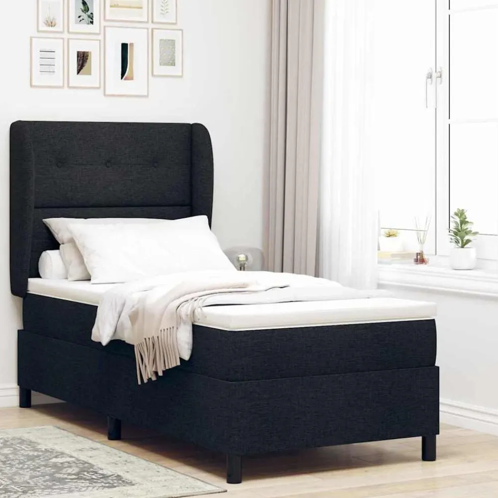vidaXL Camas Y Accesorios-Cama tipo Box Spring con colchón 80 x 200 cm tela
