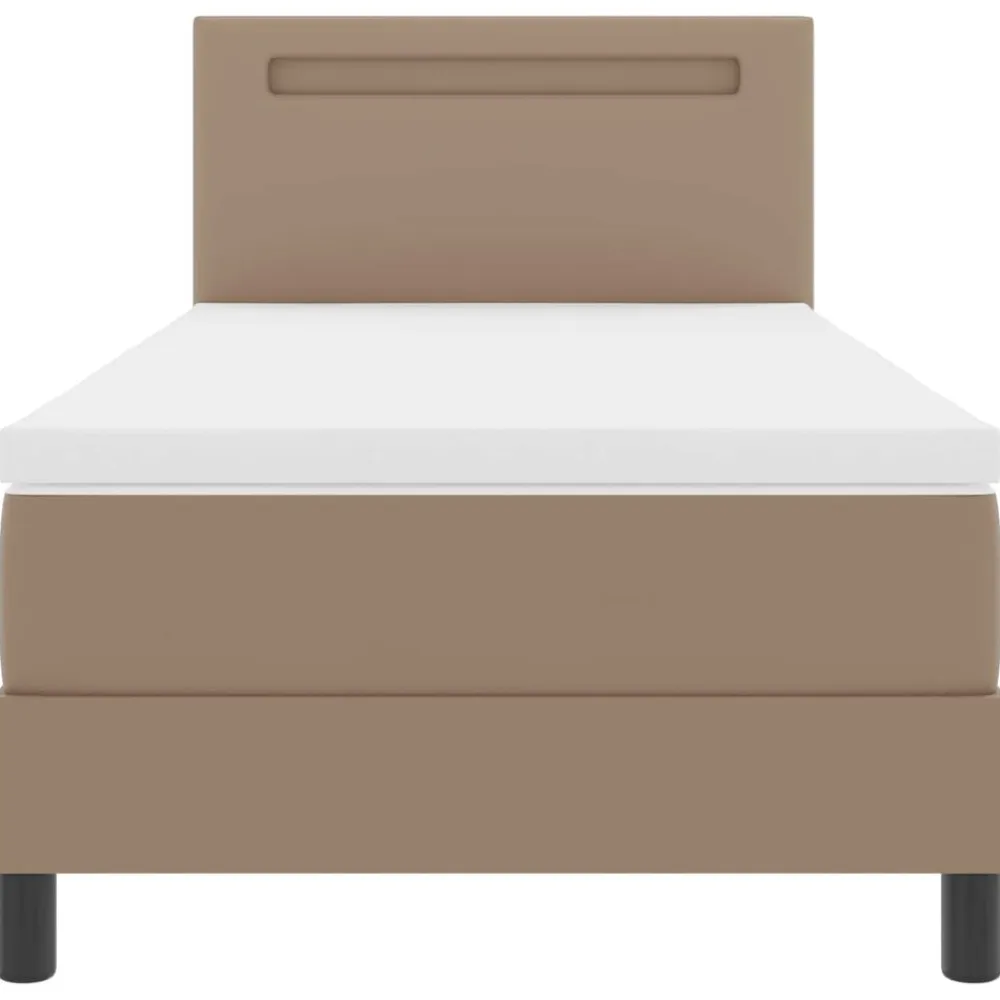 vidaXL Cama tipo Box Spring 90 x 190 cm Cuero sintético Capuchino New