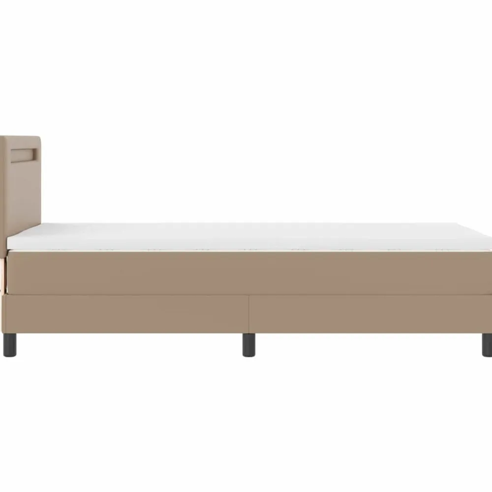 vidaXL Cama tipo Box Spring 90 x 190 cm Cuero sintético Capuchino New