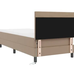 vidaXL Cama tipo Box Spring 90 x 190 cm Cuero sintético Capuchino New