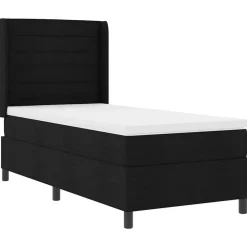 vidaXL Cama tipo Box Spring con colchón 200 x 80 cm tela Negro New