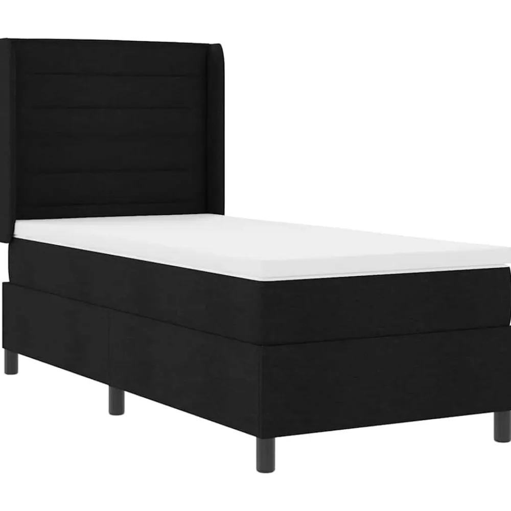 vidaXL Cama tipo Box Spring con colchón 200 x 80 cm tela Negro New