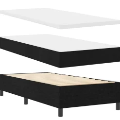 vidaXL Cama tipo Box Spring con colchón 200 x 80 cm tela Negro New