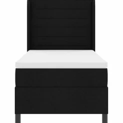 vidaXL Cama tipo Box Spring con colchón 200 x 80 cm tela Negro New
