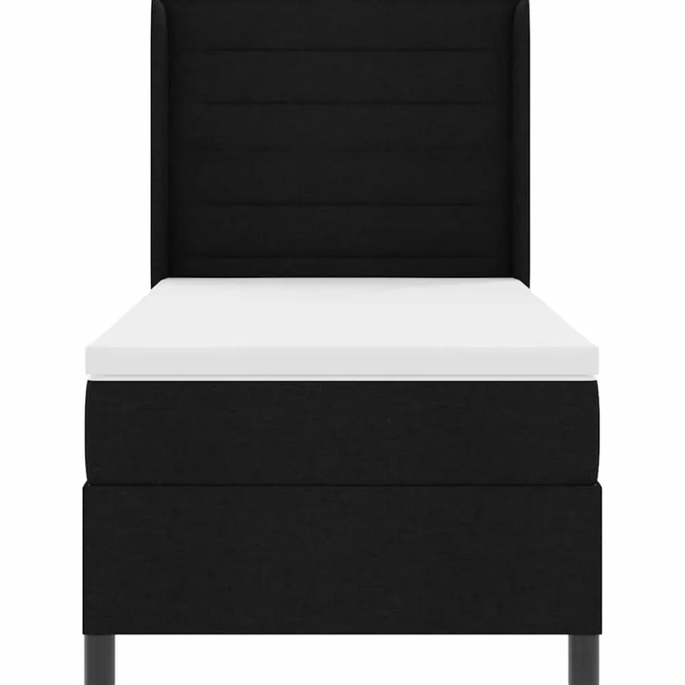 vidaXL Cama tipo Box Spring con colchón 200 x 80 cm tela Negro New