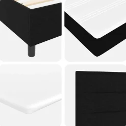 vidaXL Cama tipo Box Spring con colchón 200 x 80 cm tela Negro New
