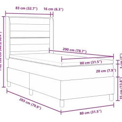 vidaXL Camas Y Accesorios-Cama tipo Box Spring con colchón 200 x 80 cm tela