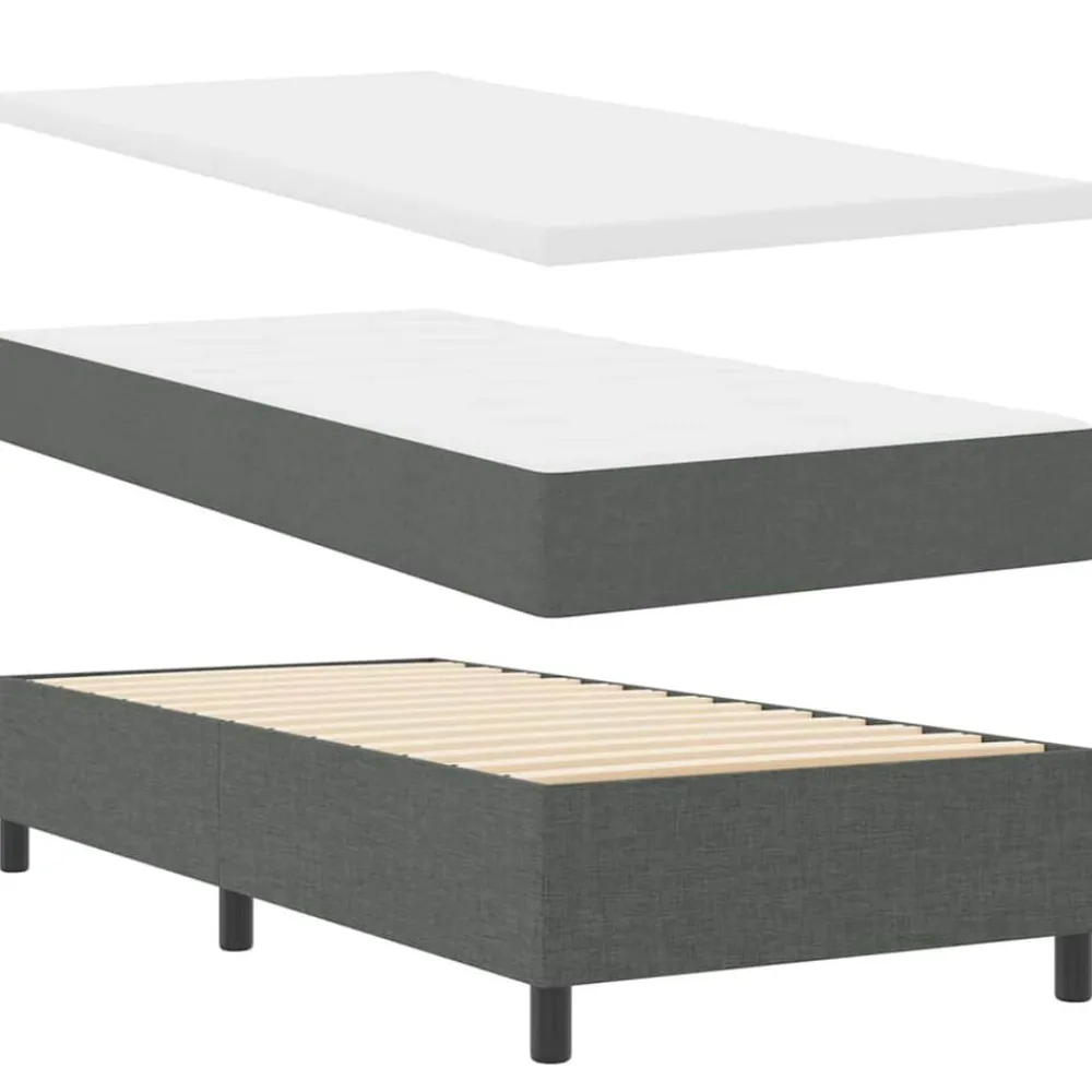 vidaXL Camas Y Accesorios-Cama tipo Box Spring con colchón 200 x 80 cm tela