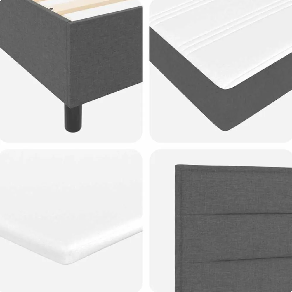 vidaXL Camas Y Accesorios-Cama tipo Box Spring con colchón 200 x 80 cm tela