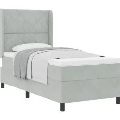 vidaXL Cama tipo Box Spring 90 x 190 cm Terciopelo Gris claro