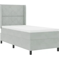 vidaXL Cama tipo Box Spring 90 x 190 cm Terciopelo Gris claro